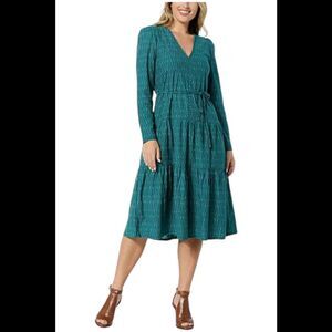 La Joie V-Neck Tiered Mid-Length Dress Pacific Chevron - Regular